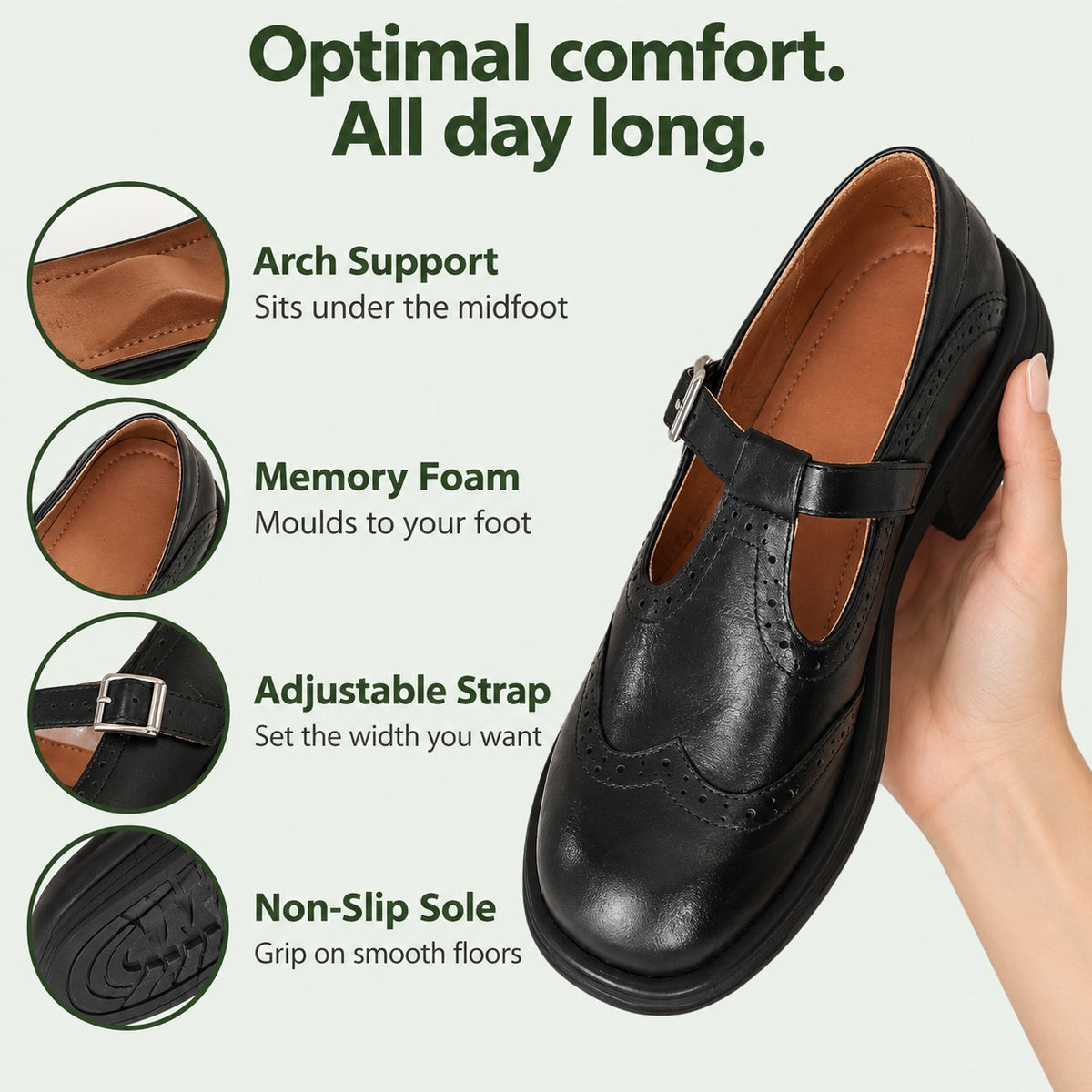 Park – Unisex Arch Support Flats, features