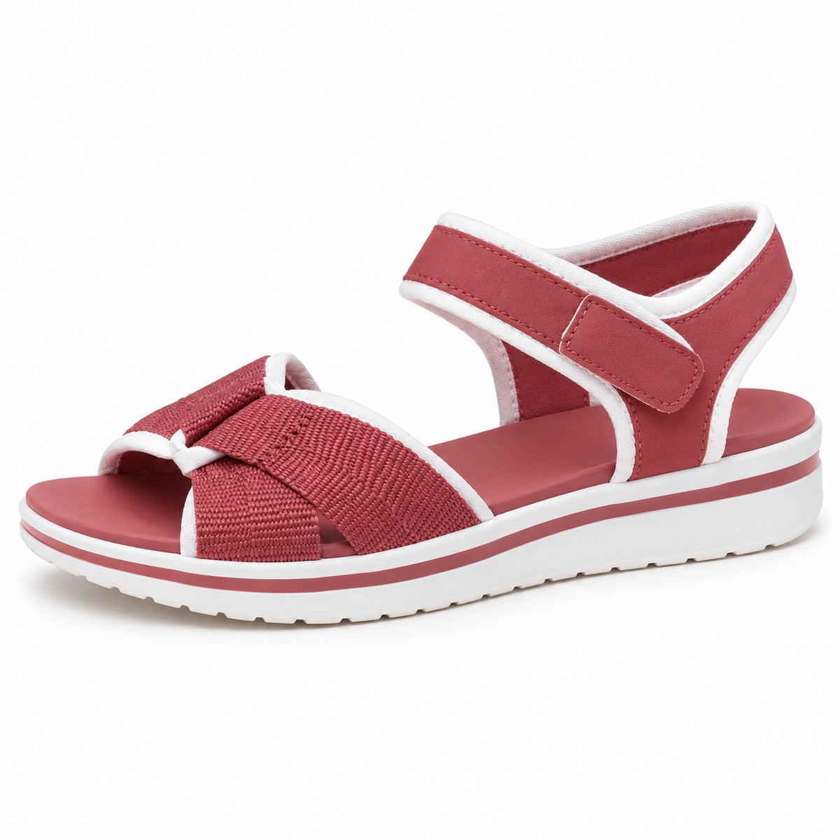 Patrice – Women's Wide Toe Box Sandals in Rose Red