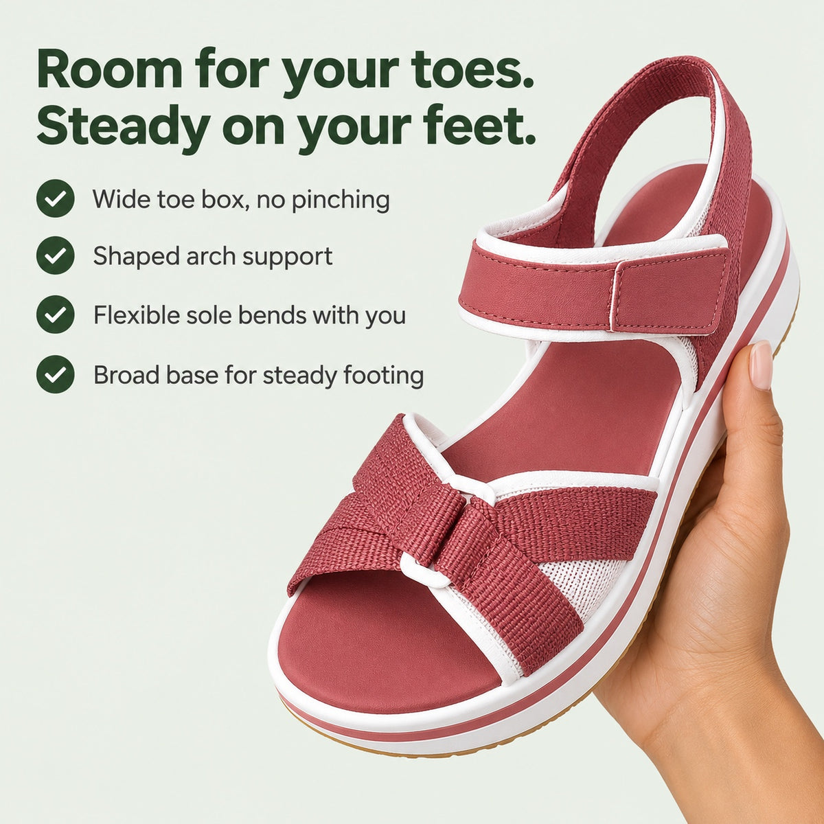 Patrice – Women's Wide Toe Box Sandals, key benefits