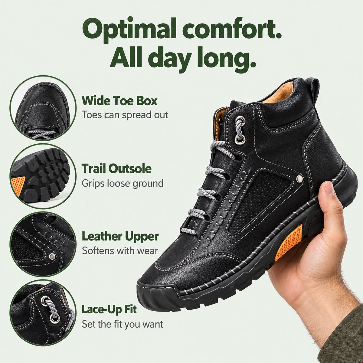 Pearson – Unisex Comfort Boots, features