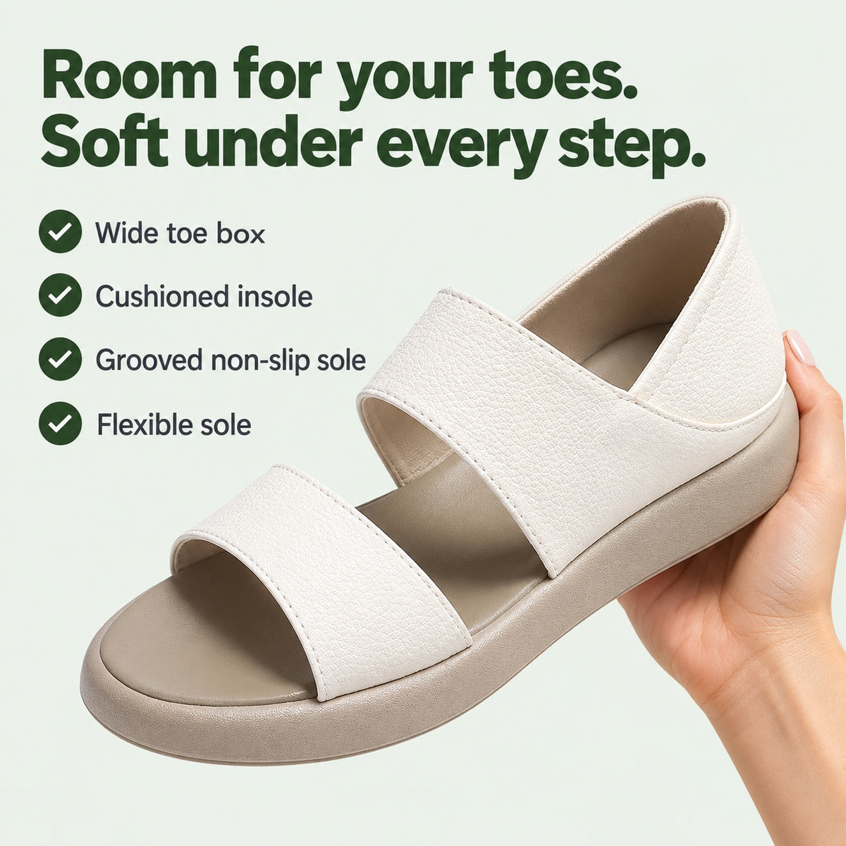 Pena – Unisex Wide Toe Box Sandals, key benefits