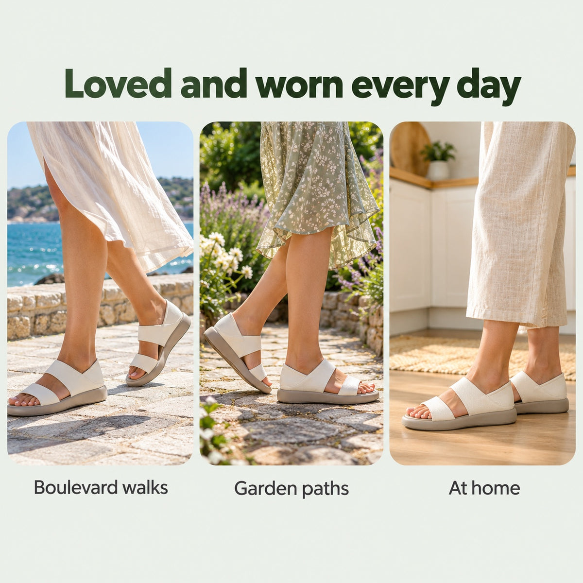 Pena – Unisex Wide Toe Box Sandals, worn every day