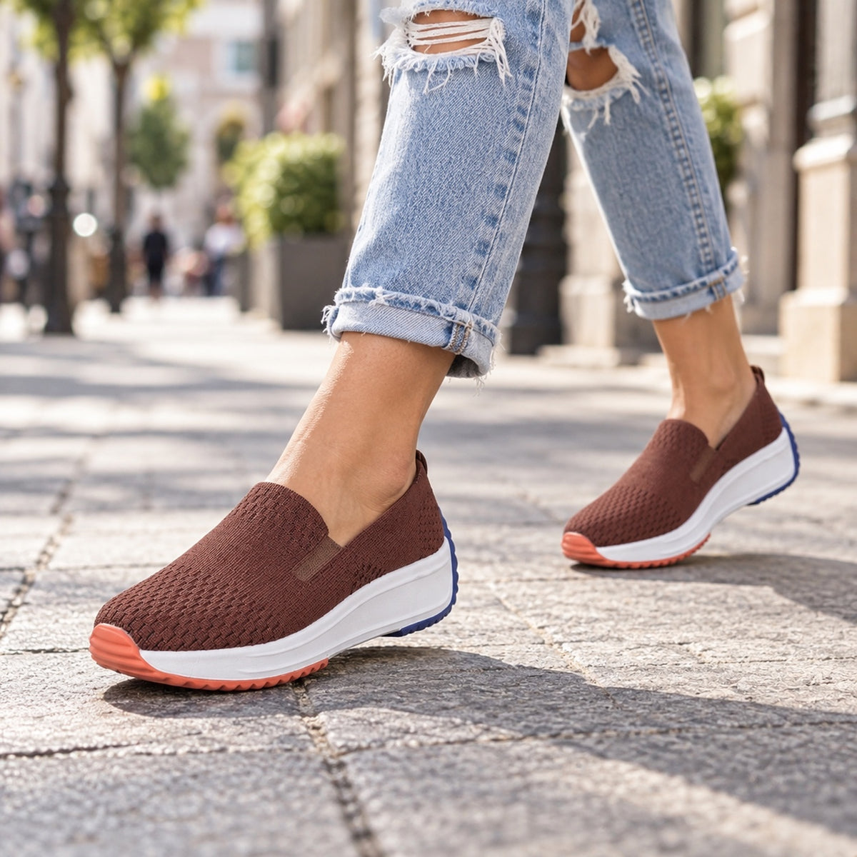 Phillips – Unisex Wide Toe Box Sneakers, worn on a walk