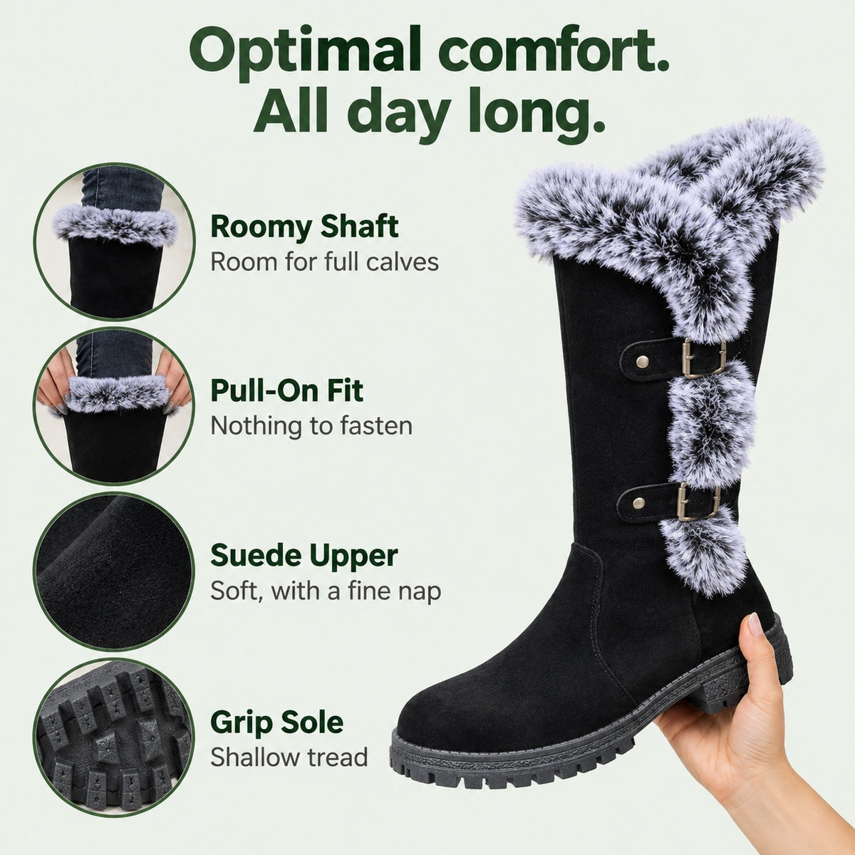 Phyllis – Women's Wide Calf Boots, features