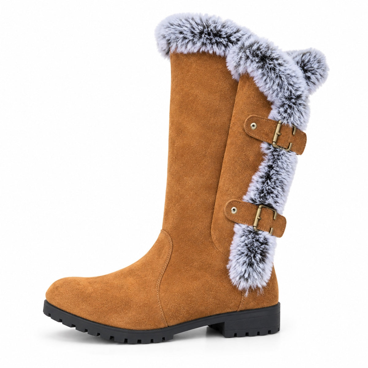 Phyllis – Women's Wide Calf Boots in Light Brown