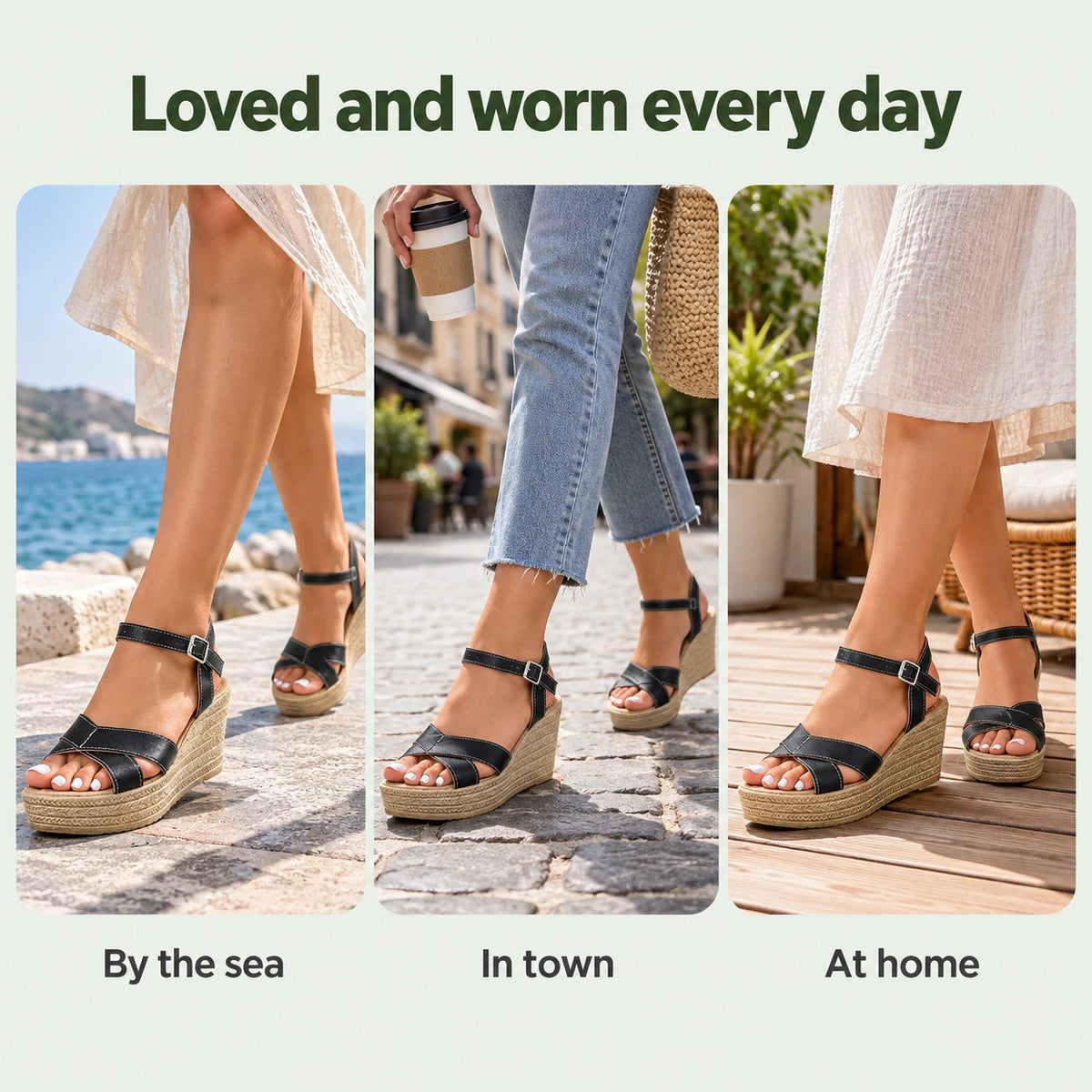 Quincy – Unisex Wide Toe Box Sandals, worn every day