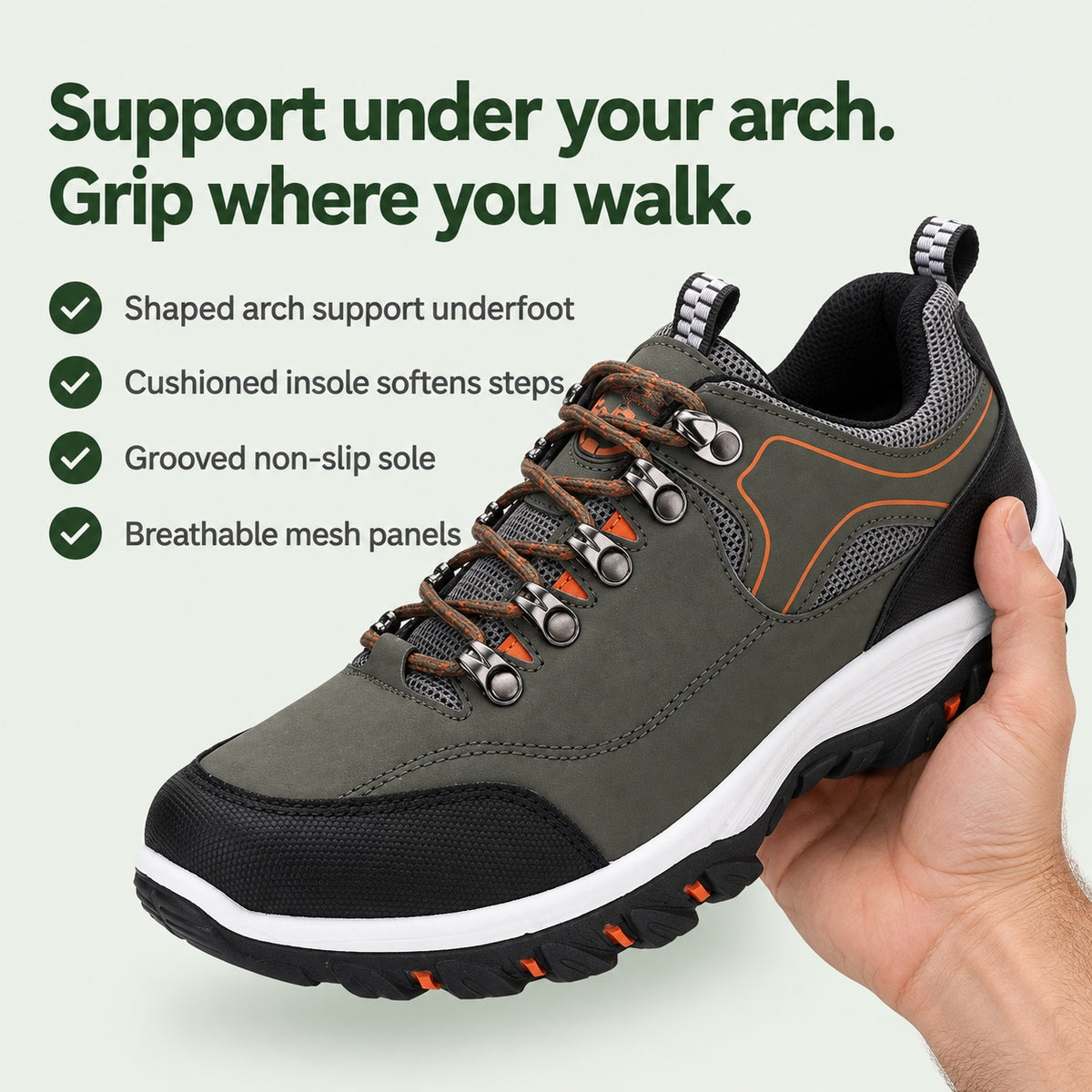 Reginald – Men's Arch Support Sneakers, key benefits