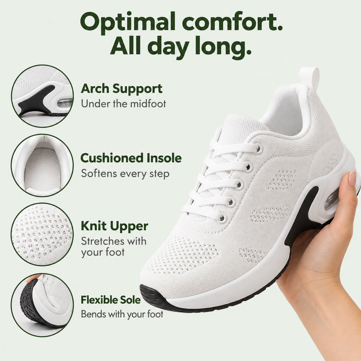 Rhonda – Women's Arch Support Sneakers, features
