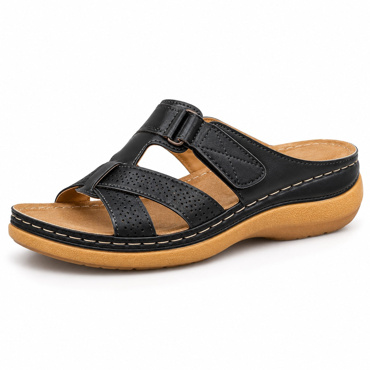 Richards – Unisex Wide Toe Box Sandals in Black