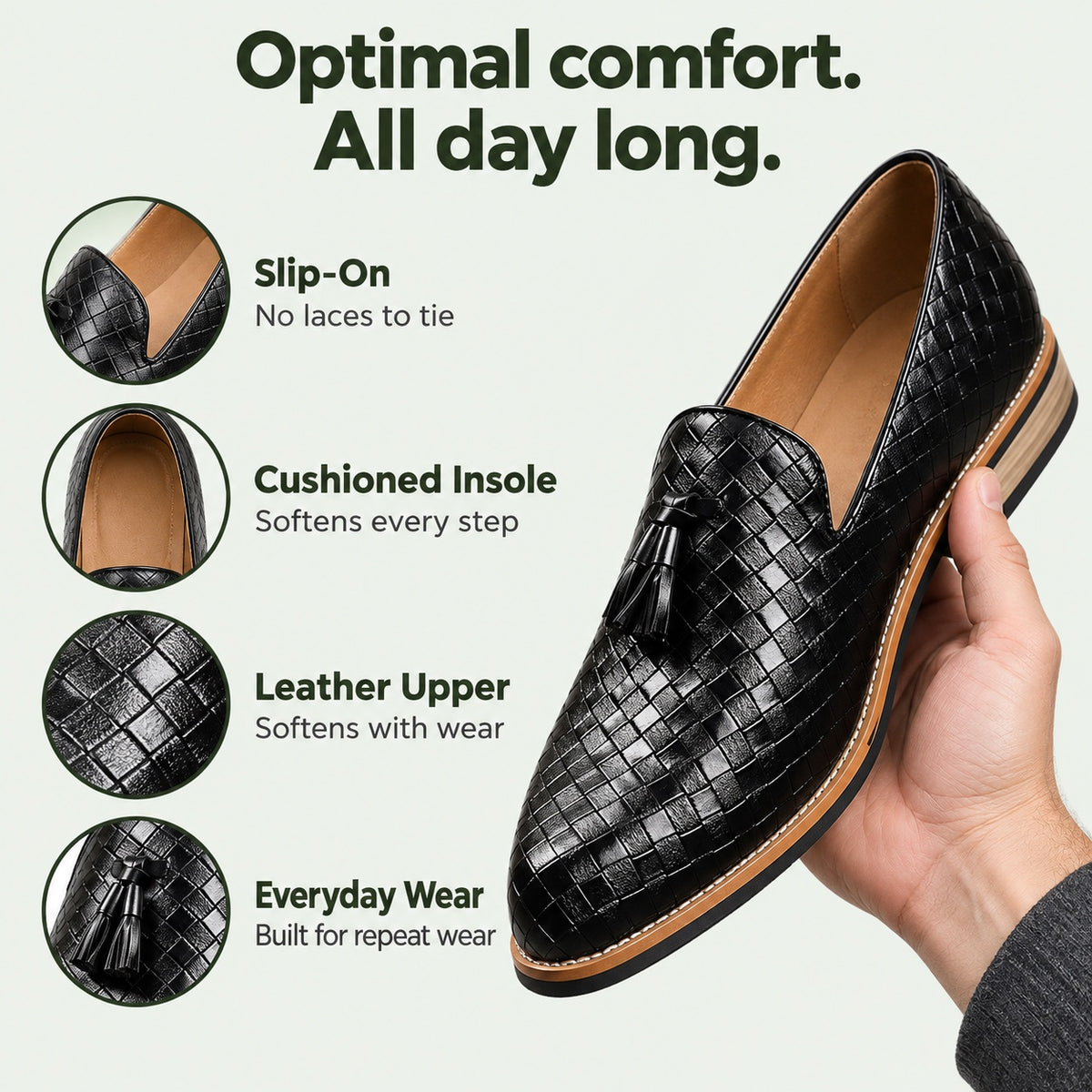 Ricky – Men's Slip-On Loafers, features