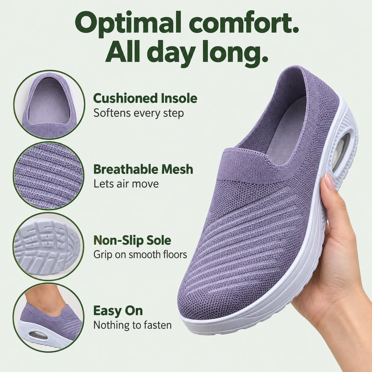 Rose – Women's Arch Support Shoes, features