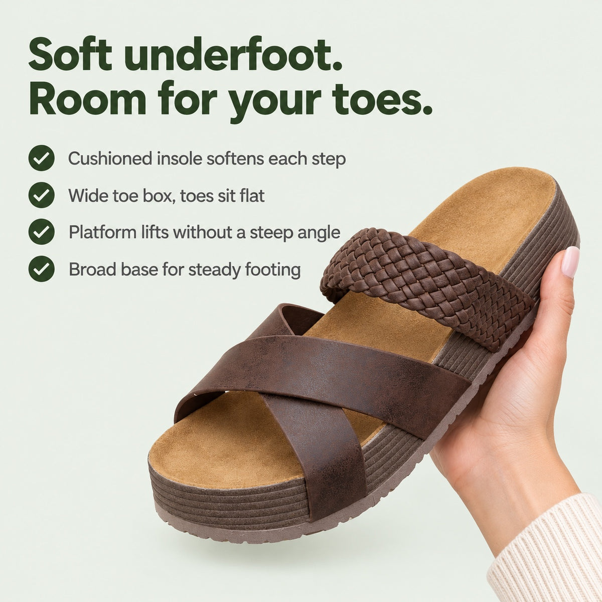 Rowan – Unisex Wide Toe Box Sandals, key benefits