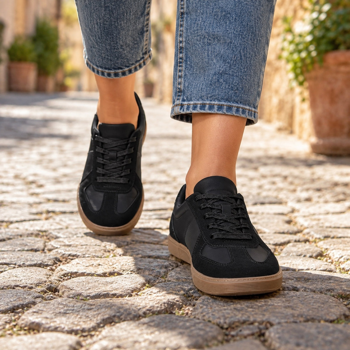 Salazar – Unisex Wide Toe Box Shoes, worn on a walk