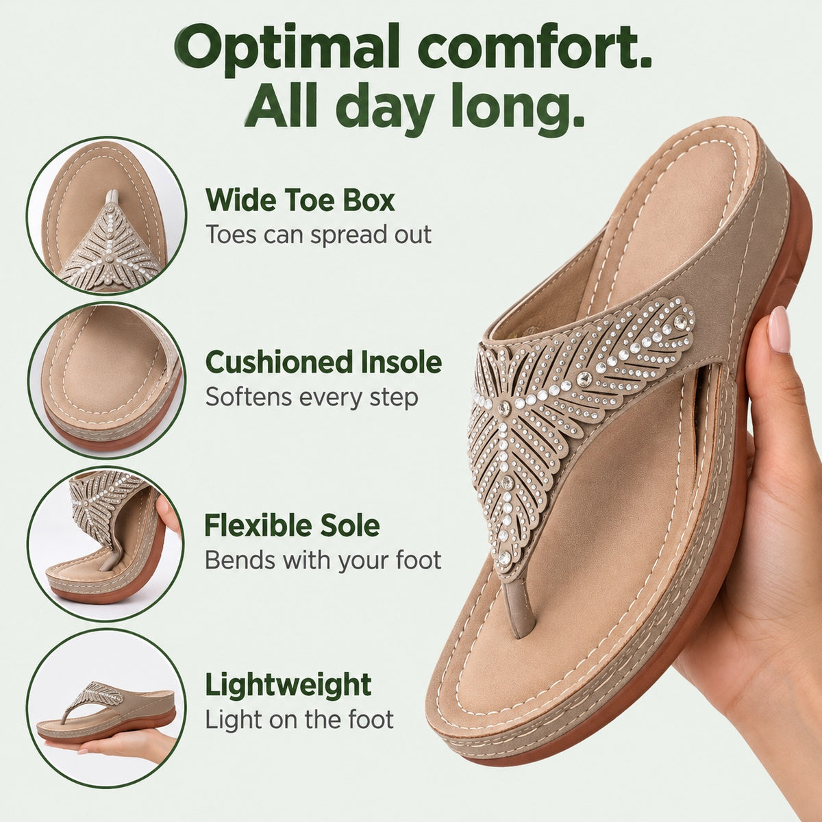 Sharon – Women's Wide Toe Box Sandals, features