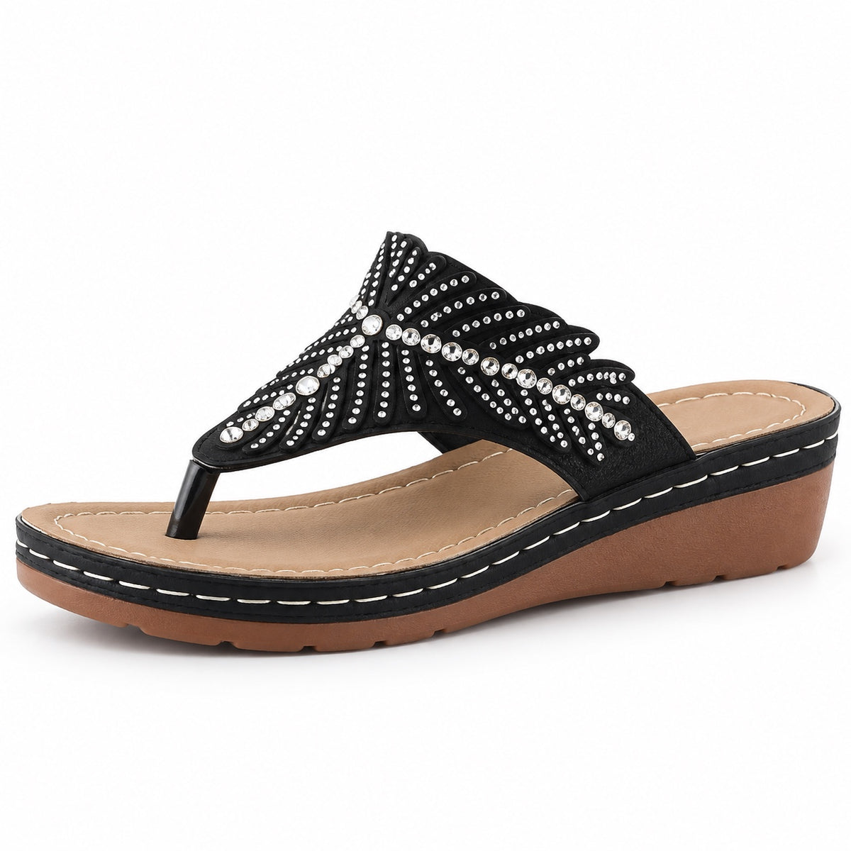 Sharon – Women's Wide Toe Box Sandals in Black