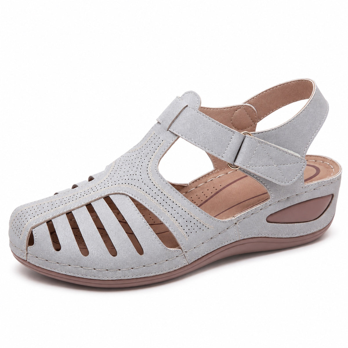 Sheryl – Women's Wide Toe Box Sandals in Grey