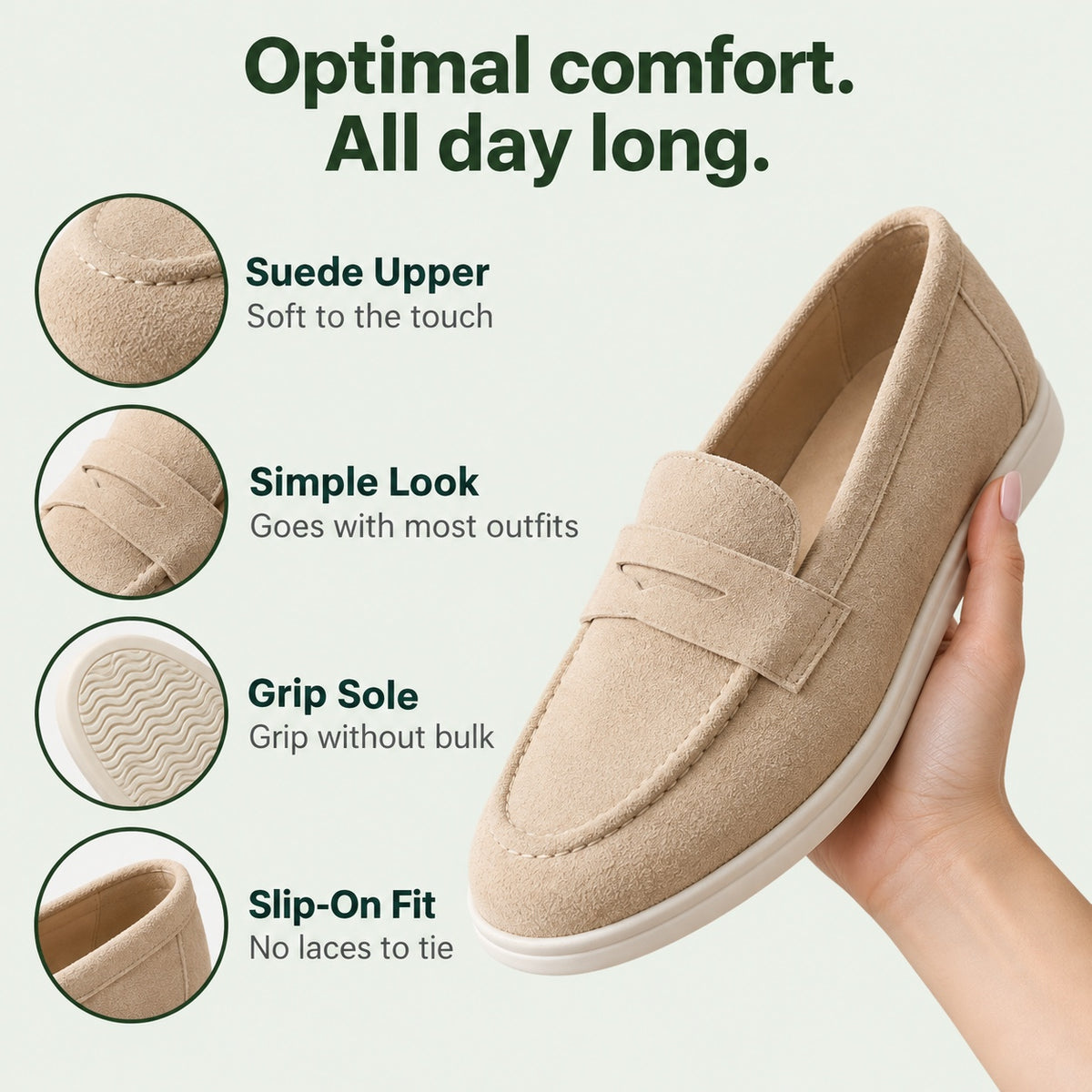 Sinclair – Unisex Slip-On Loafers, features