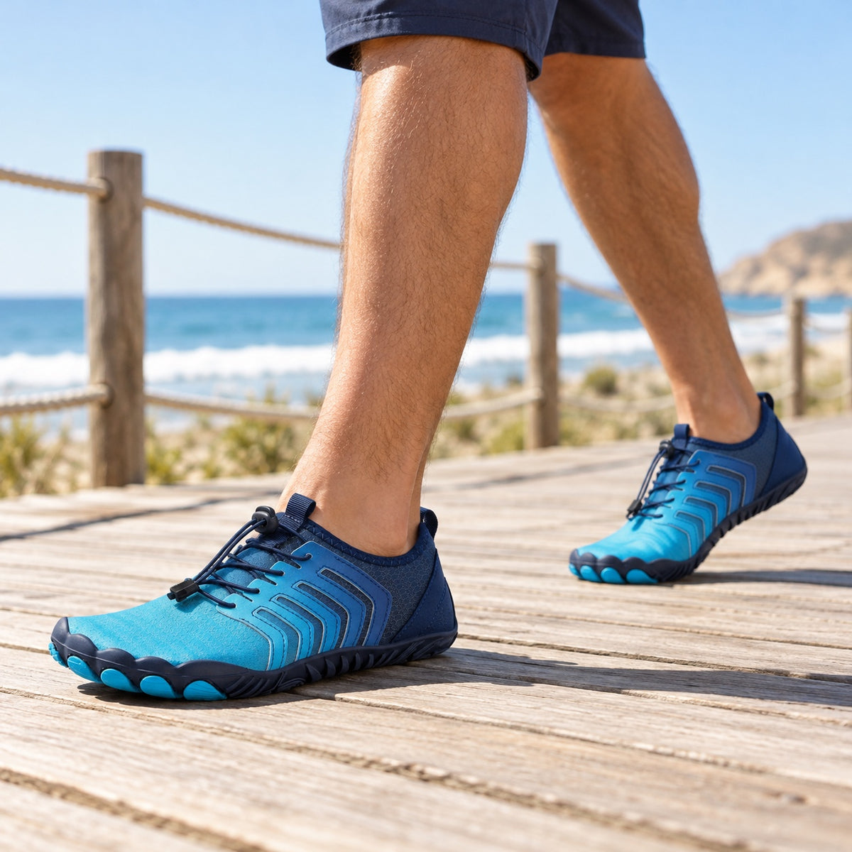 Steele – Unisex Barefoot Shoes, worn on a walk