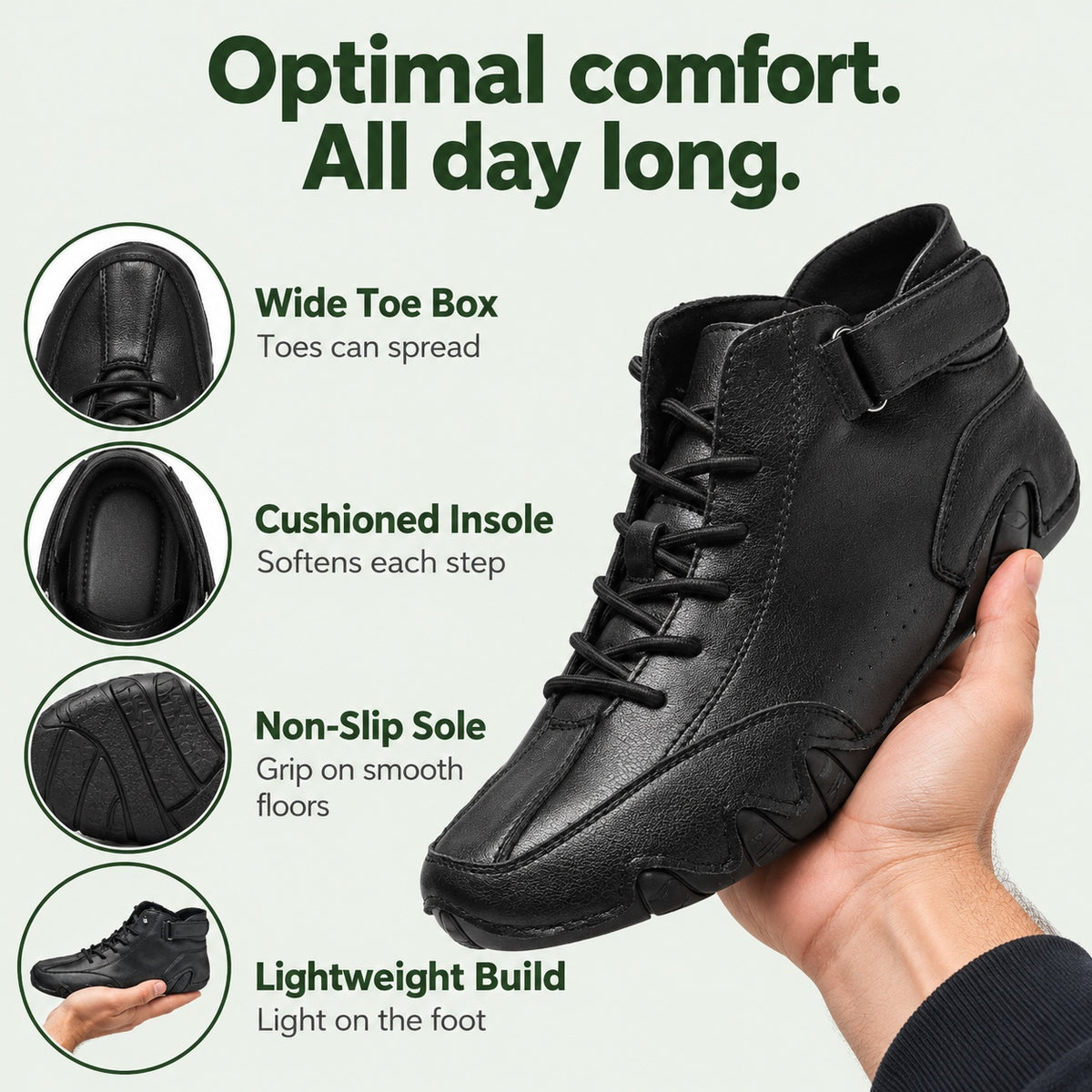 Steve – Men's Wide Toe Box Shoes, features