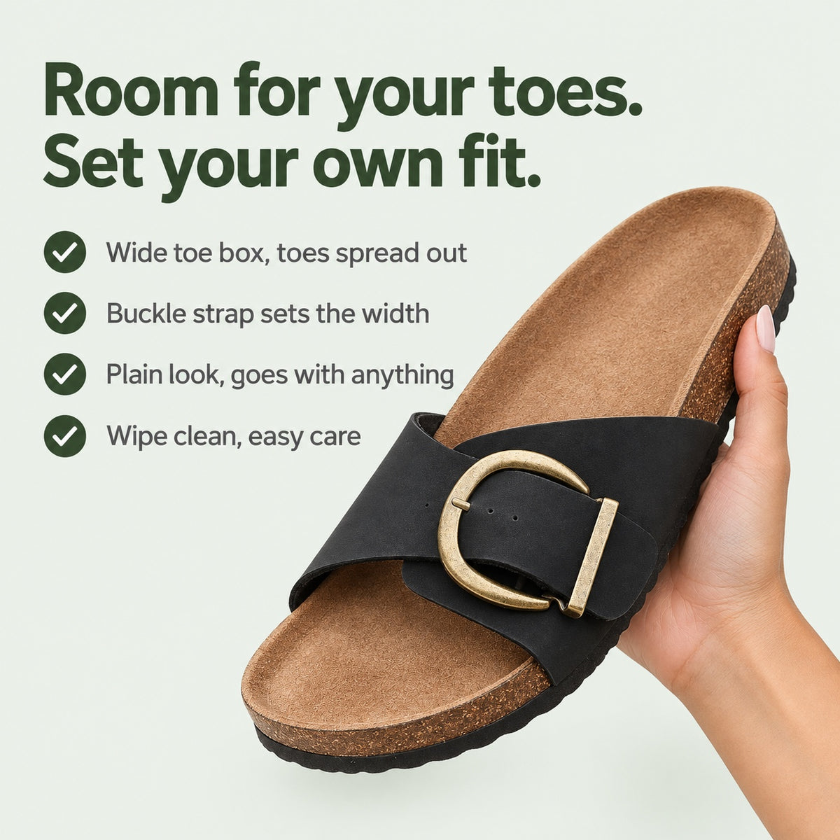 Sutton – Unisex Wide Toe Box Sandals, key benefits