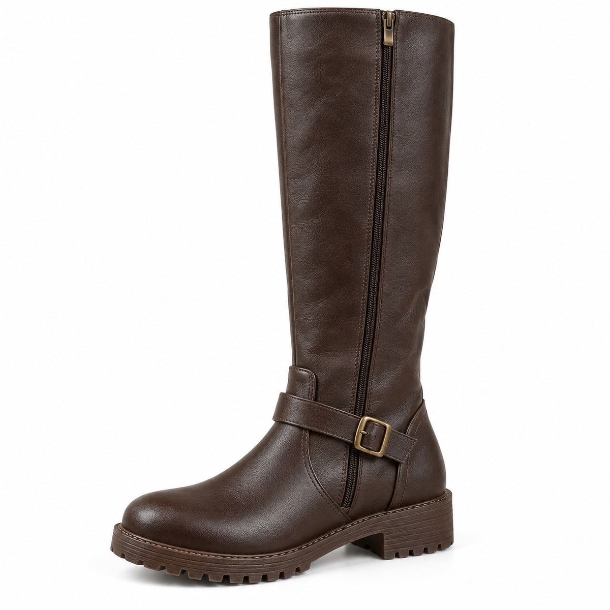 Tabitha – Women's Wide Calf Boots in Dark Brown