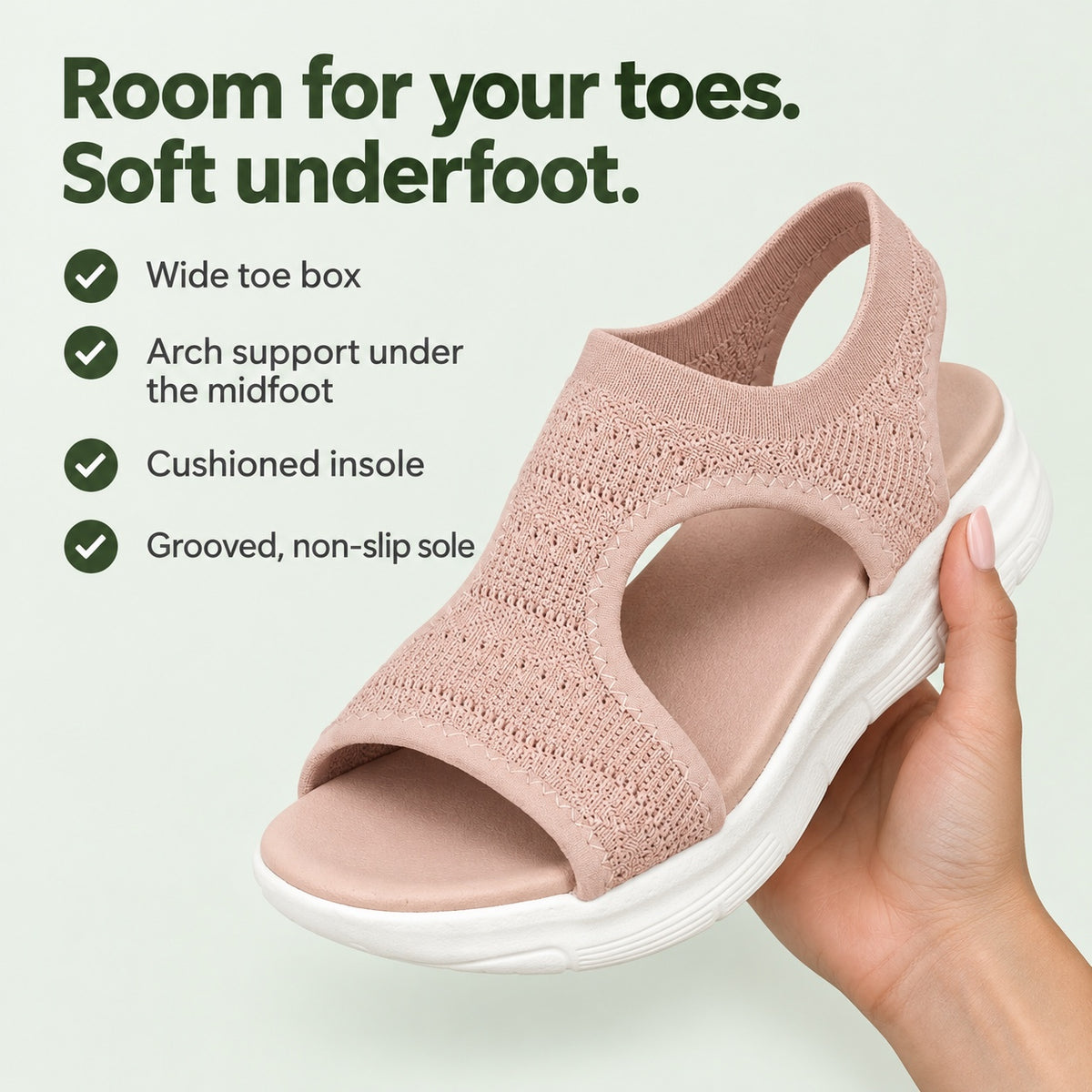 Teagan – Unisex Wide Toe Box Sandals, key benefits