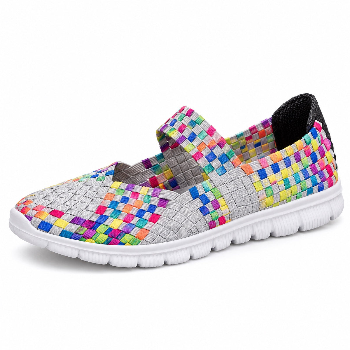 Thompson – Unisex Wide Toe Box Sneakers in Rainbow gray
