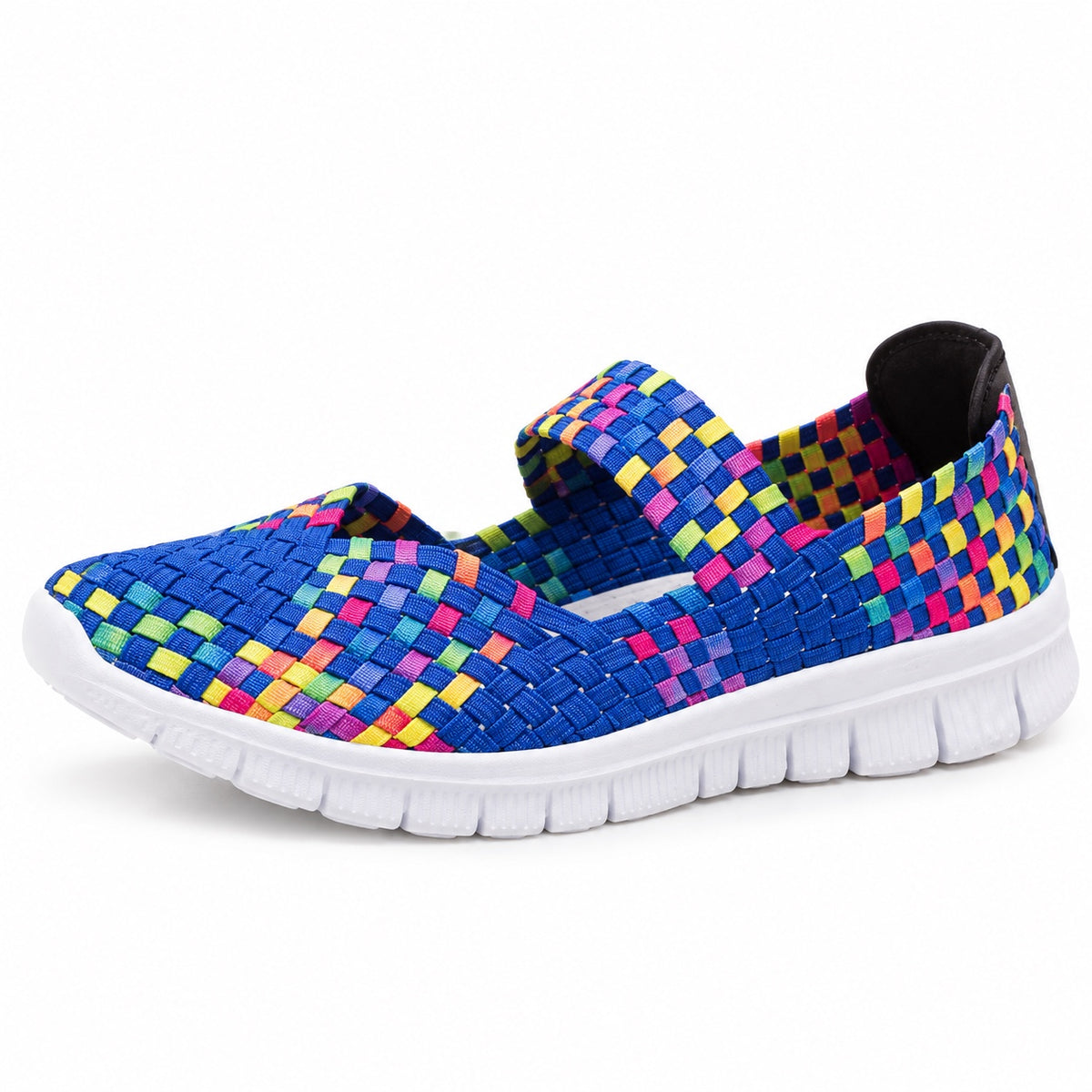 Thompson – Unisex Wide Toe Box Sneakers in Rainbow blue
