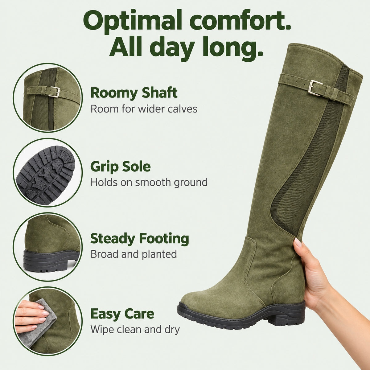 Tonya – Women's Wide Calf Boots, features