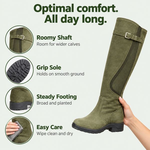Tonya – Women's Wide Calf Boots, features