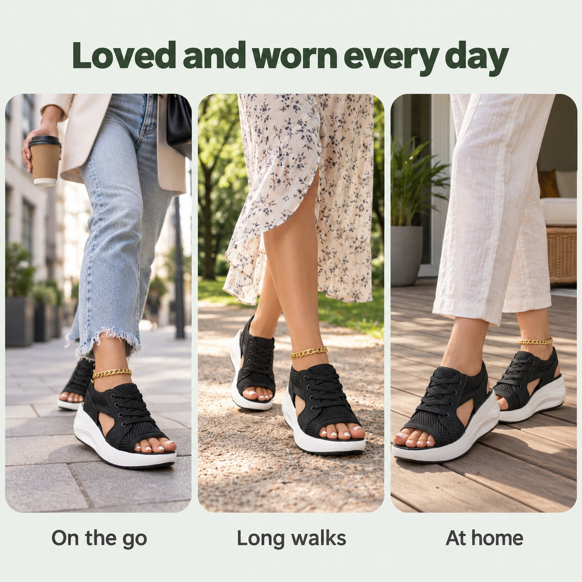 Turner – Unisex Wide Toe Box Sandals, worn every day