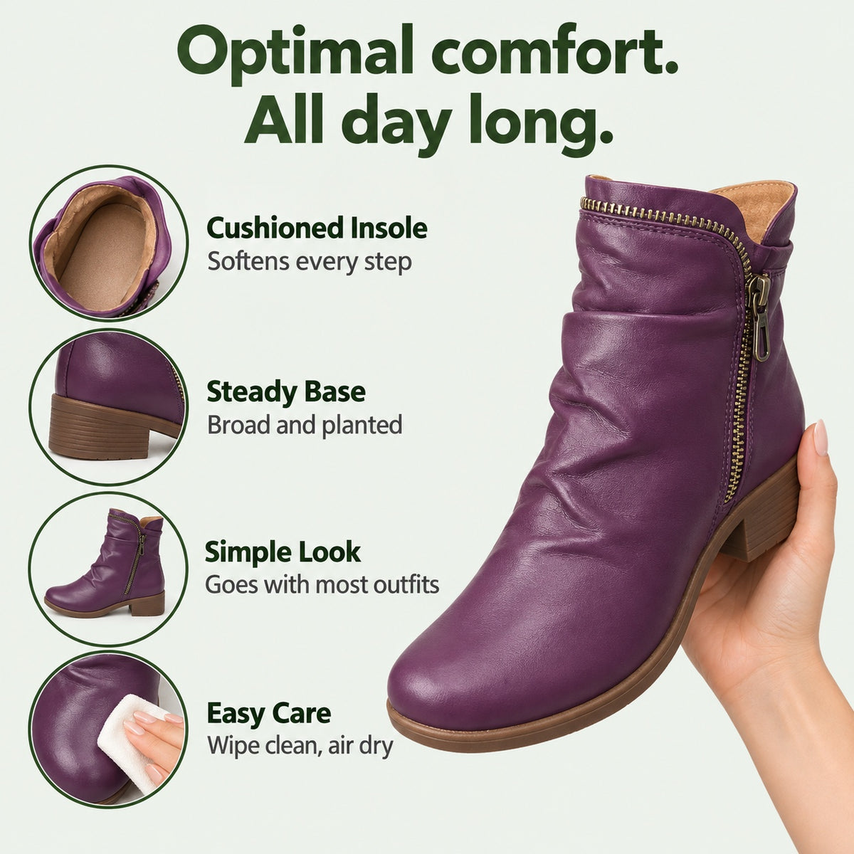 Vanessa – Women's Comfort Boots, features