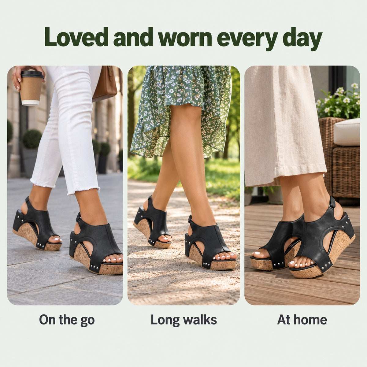 Vega – Unisex Wide Toe Box Sandals, worn every day