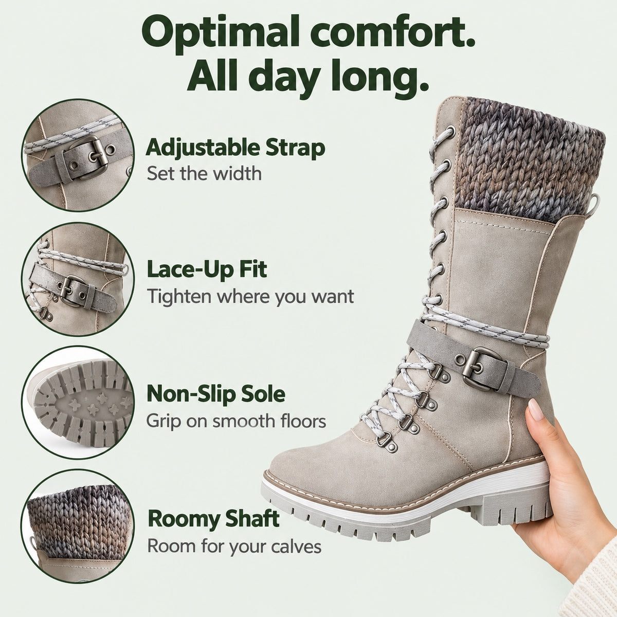 Virginia – Women's Wide Calf Boots, features