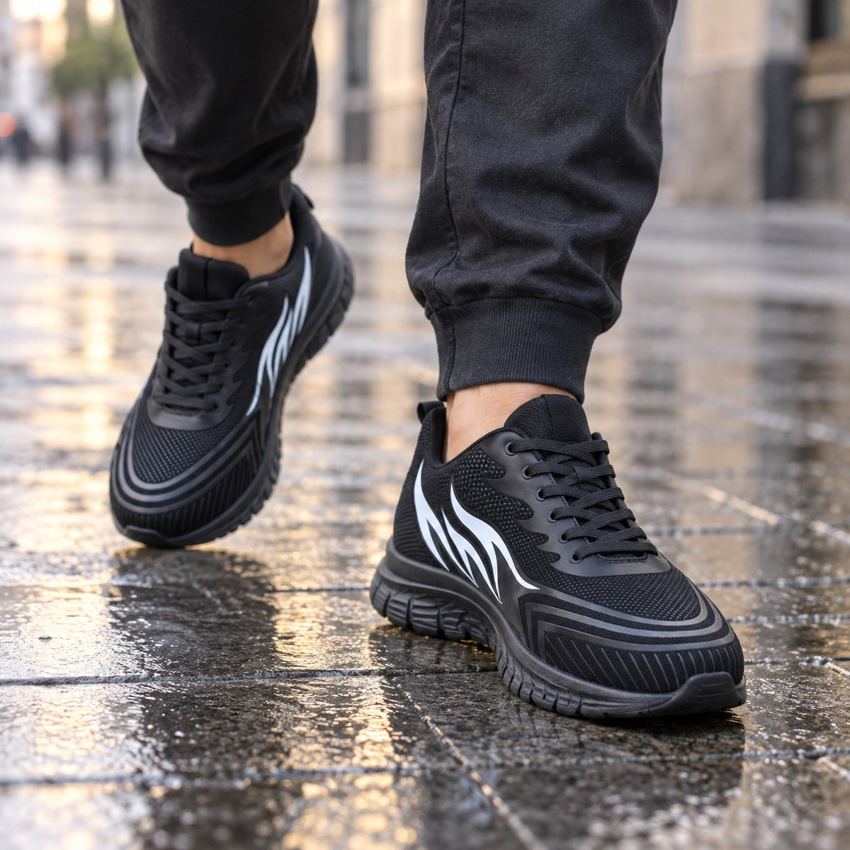 Warner – Unisex Non-Slip Shoes, worn on a walk