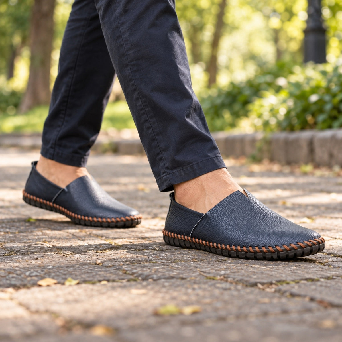 Watts – Unisex Slip-On Shoes, worn on a walk