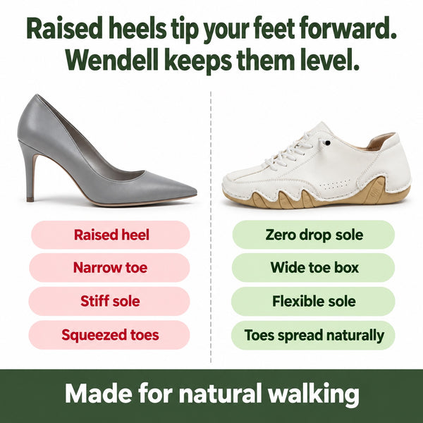 Wendell – Men's Barefoot Shoes, compared with an ordinary shoe