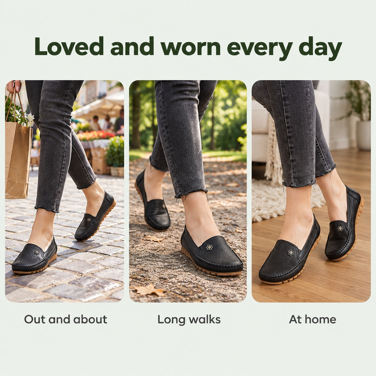 White – Unisex Slip-On Loafers, worn every day