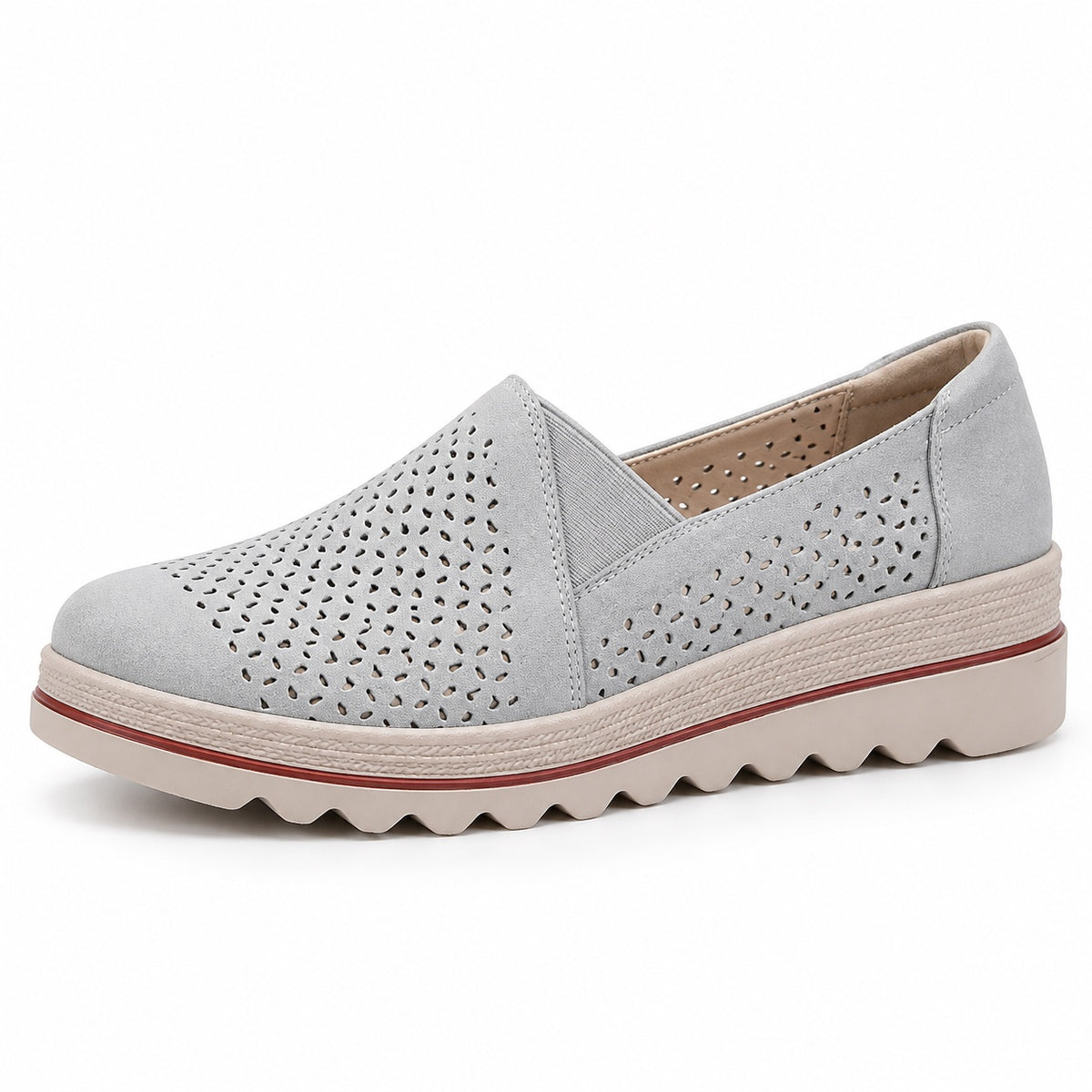 Wilma – Women's Nursing Loafers in Light Gray