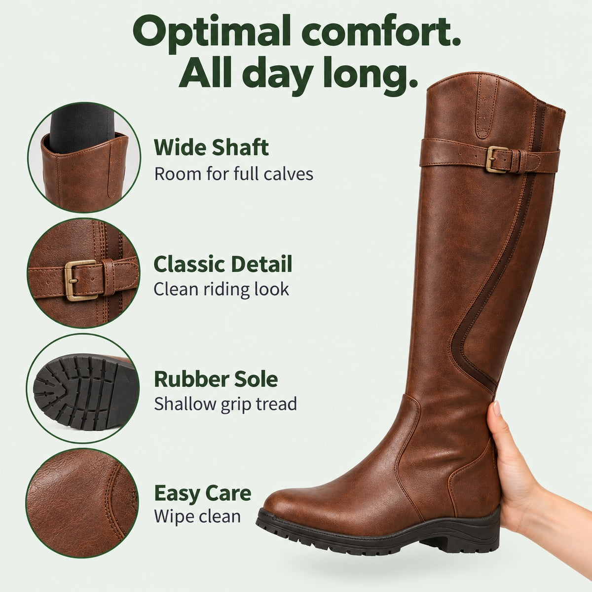 Abbott – Unisex Wide Calf Boots, features