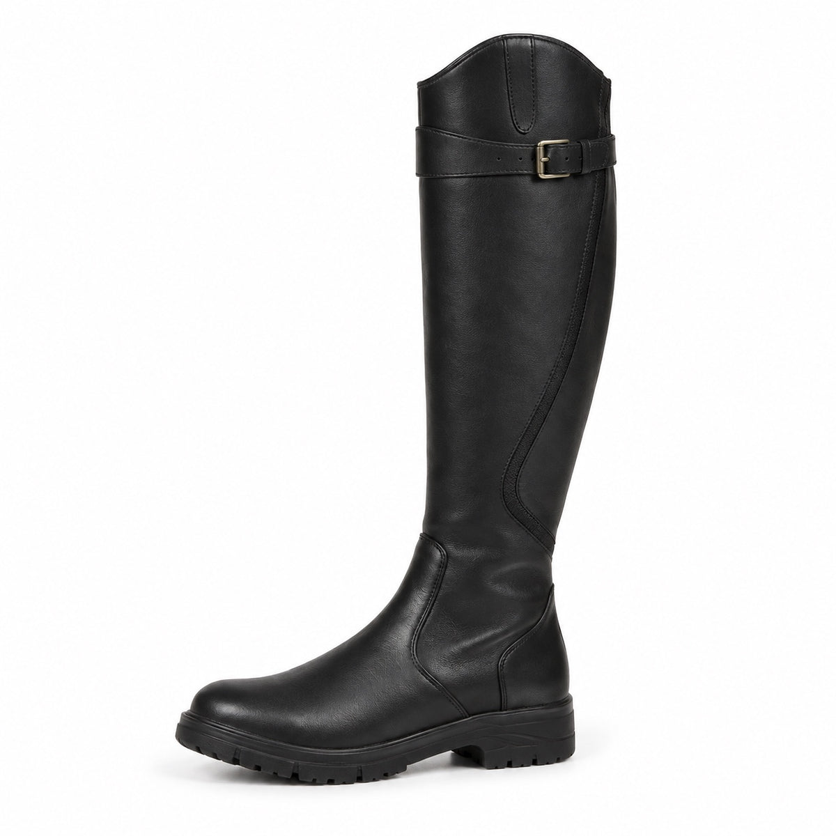 Abbott – Unisex Wide Calf Boots in Black