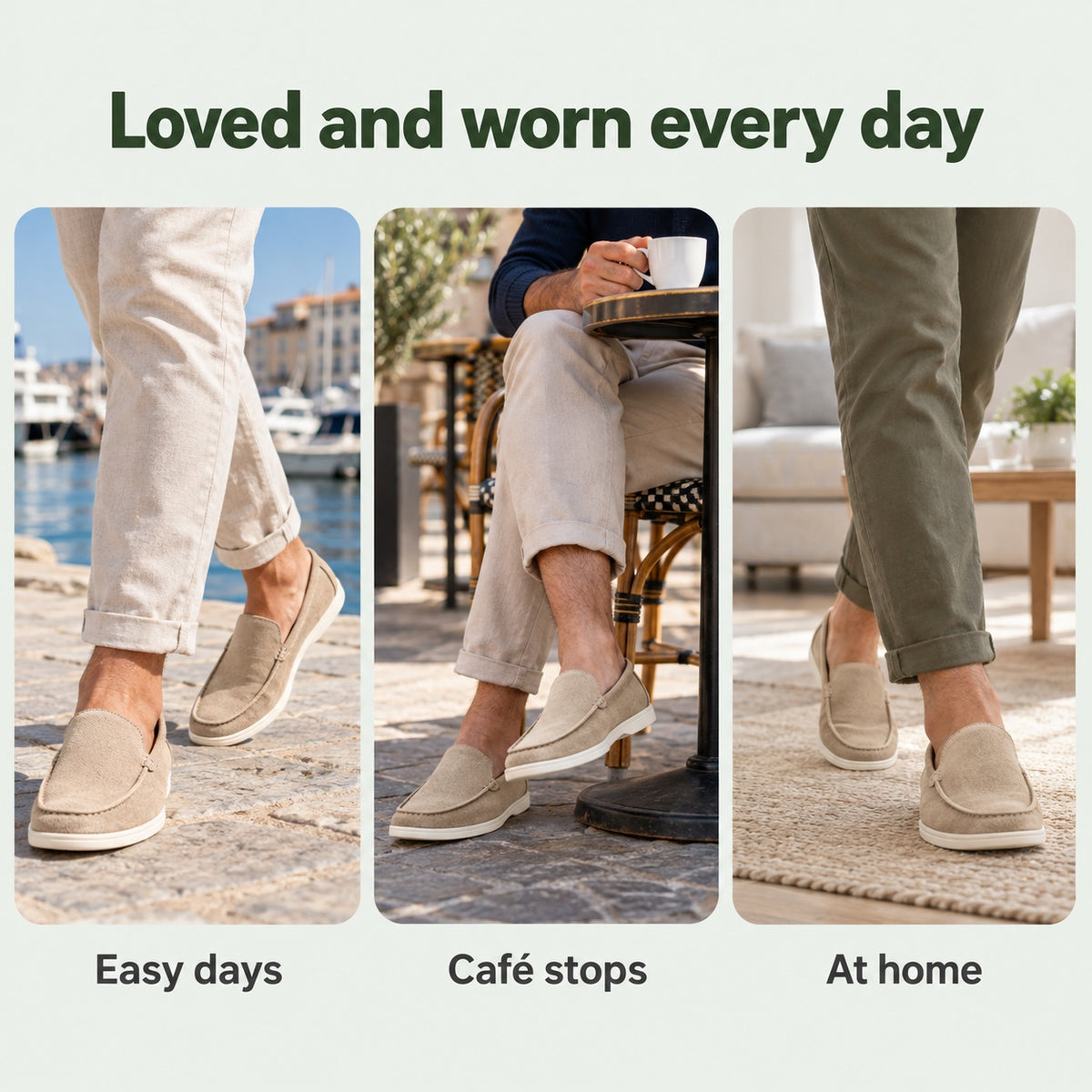 Abraham – Men's Non-Slip Loafers, worn every day