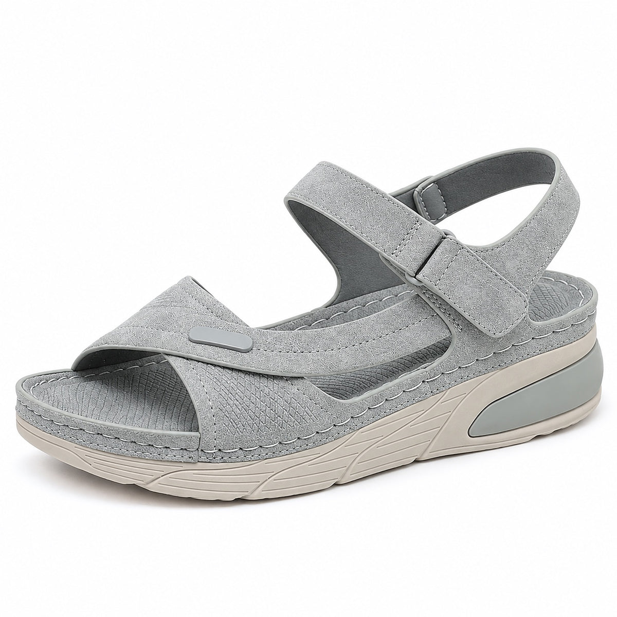 Alexandra – Women's Wide Toe Box Sandals in Grey
