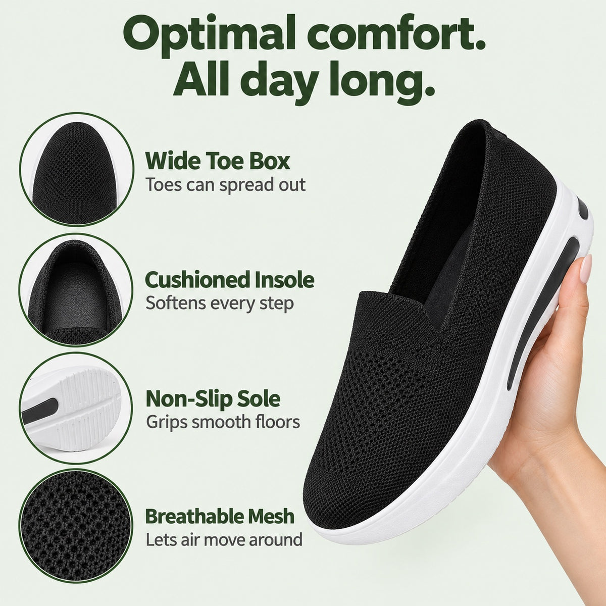 Amanda – Women's Wide Toe Box Sneakers, features