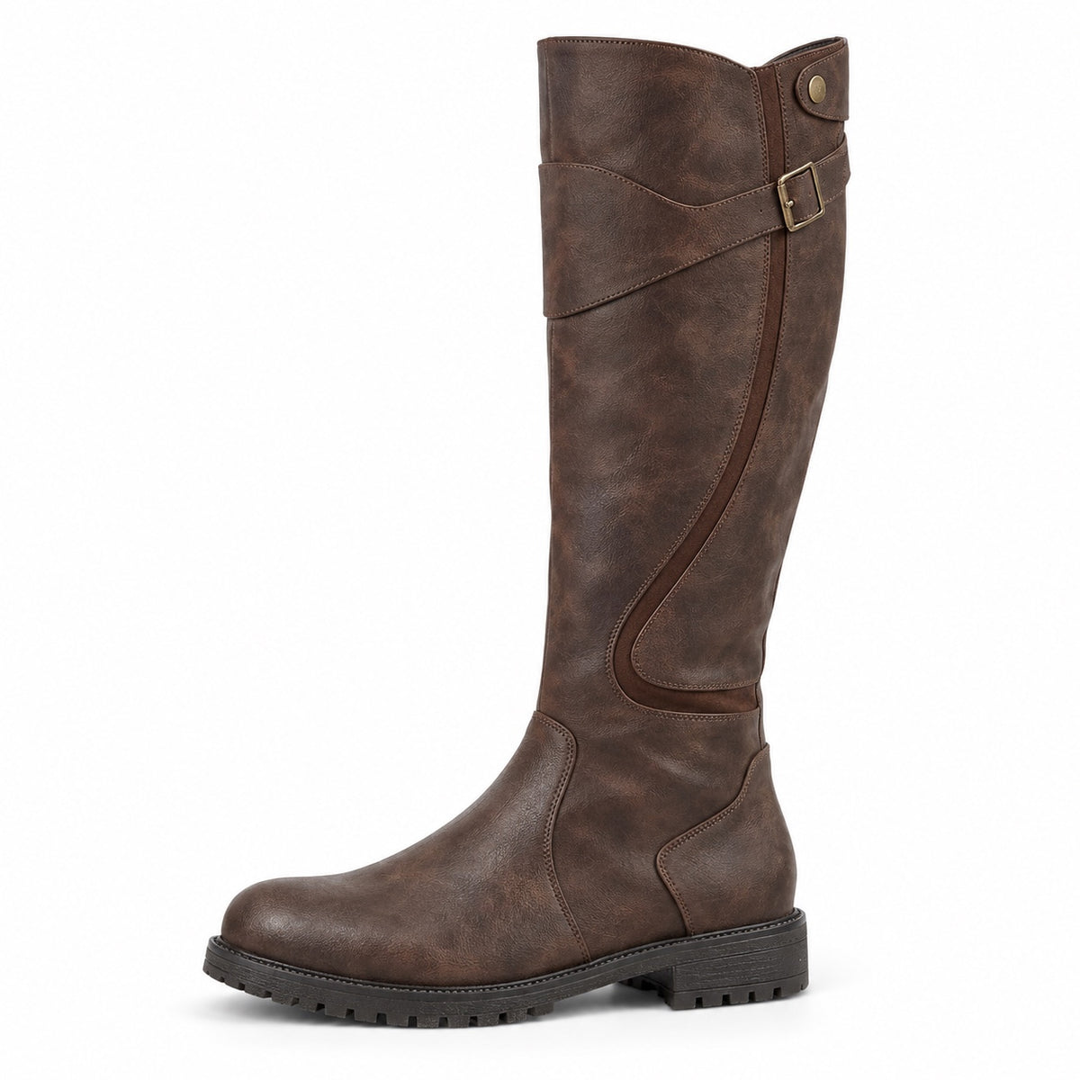 Angie – Women's Wide Calf Boots in Dark Brown
