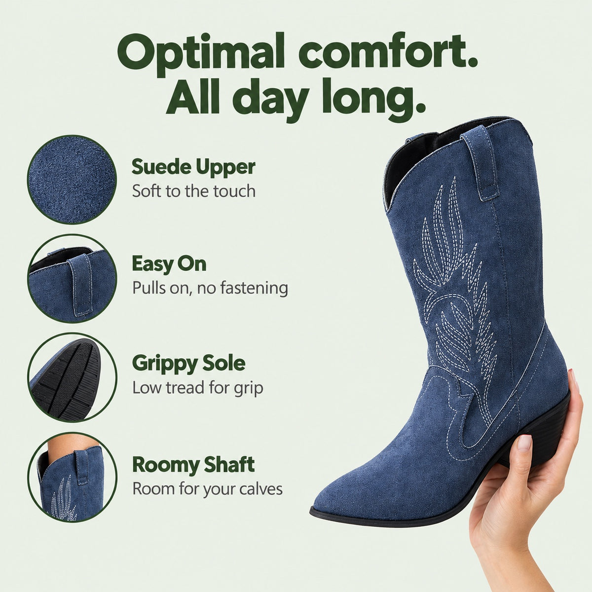 Anna – Women's Wide Calf Boots, features