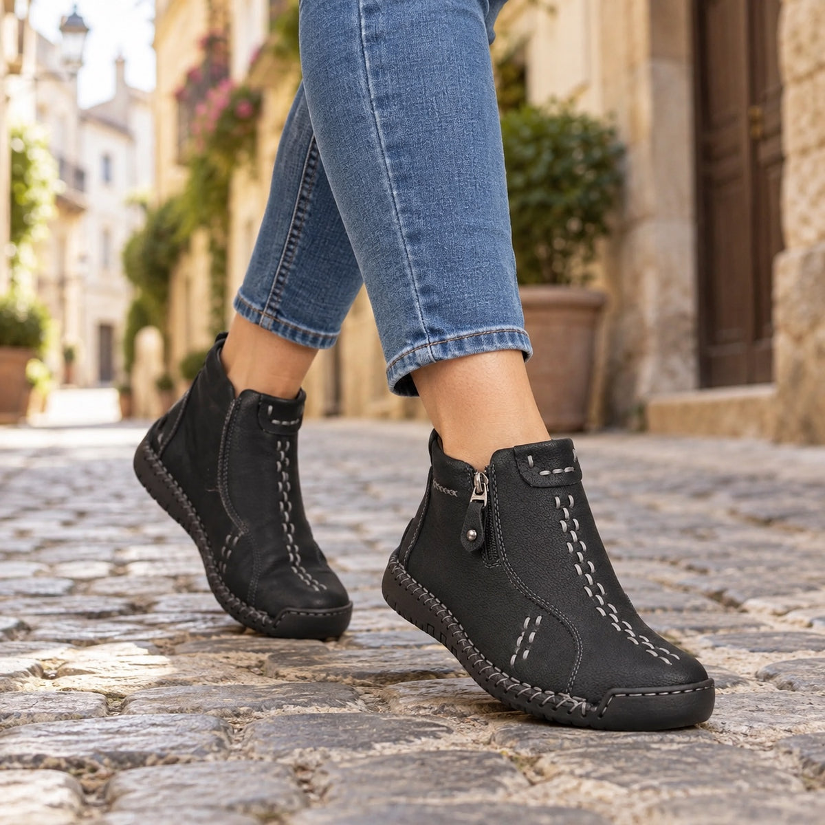 Anne – Women's Comfort Boots, worn on a walk