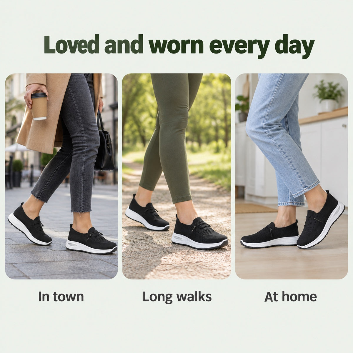Arden – Unisex Arch Support Shoes, worn every day