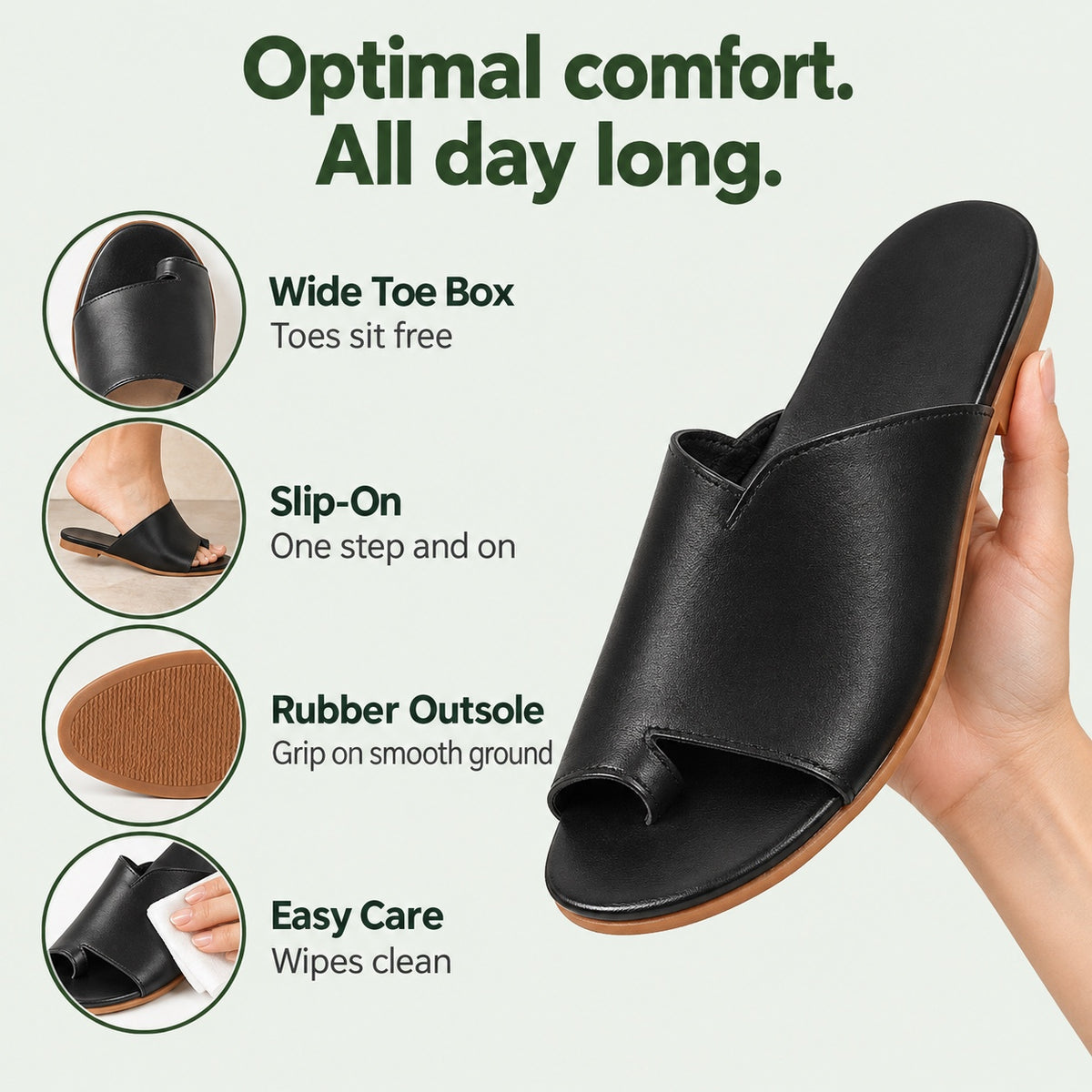 Barnett – Unisex Wide Toe Box Sandals, features