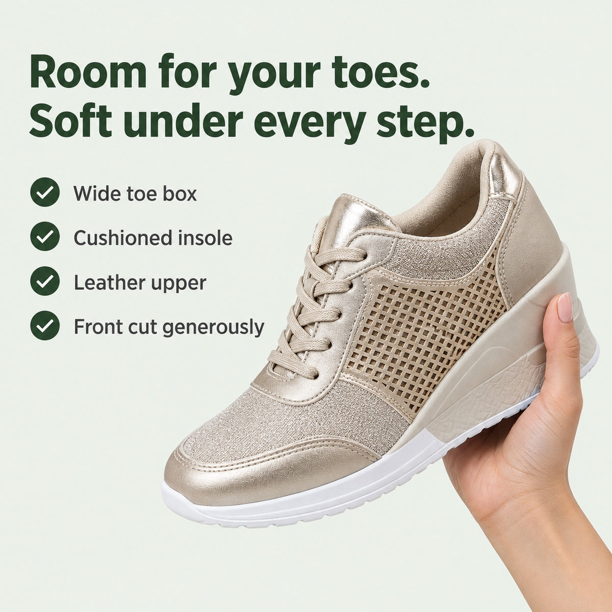 Bernice – Women's Wide Toe Box Sneakers, key benefits